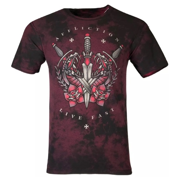 AFFLICTION Mens T-Shirt RIVERSIBL MEDUSA'S REVEN - Picture 4 of 8